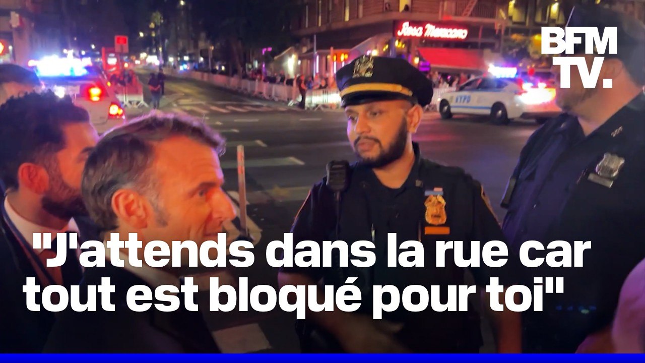 Emmanuel Macron bloqué dans les rues de New York par le cortège de Donald Trump