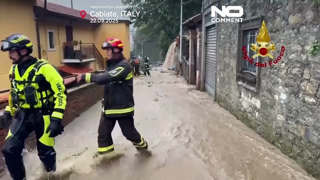 Chuva torrencial causa inundações e deslizamentos de terra no norte de Itália