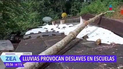 Fuertes lluvias provocan derrumbes en escuelas de Chiapas