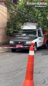 Chuvas em BH: árvore cai sobre carro no bairro Carlos Prates