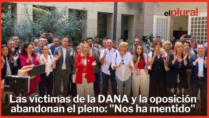 Las víctimas de la DANA y la oposición dejan a Mazón con la palabra en la boca y abandonan el pleno