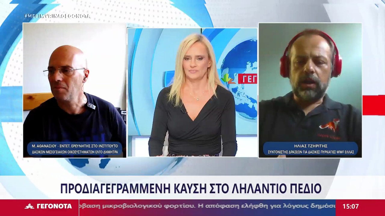 Ο Συντονιστής Δράσεων για δασικές πυρκαγιές WWF ΕΛΛΑΣ, Ηλίας Τζηρίτης και ο Εντεταλμένος Ερευνητής στο Ινστιτούτο, Μιλτιάδης Αθανασίου στο STAR