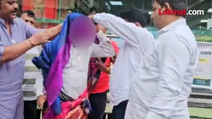 भाजपने नेसवली काँग्रेसच्या पदाधिकाऱ्याला साडी, पोलिसांशी चर्चा करतानाच तब्येत बिघडली !