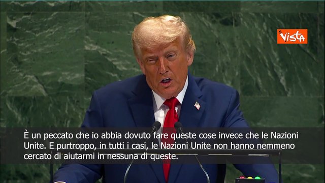 Trump all'Onu: Ho posto fine a 7 guerre e l'Onu non mi ha mai aiutato