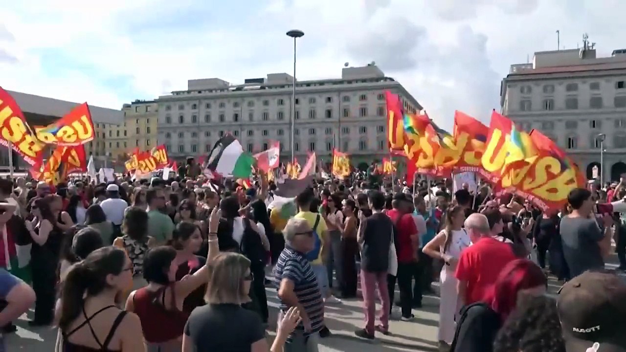 Manifestaciones multitudinarias en toda Italia por Gaza