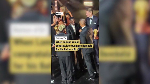 Lamine Yamal felicitó a Ousmane Dembélé tras su victoria en el Balón de Oro 2025