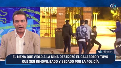 El mena que violó a la niña destrozó el calabozo y tuvo que ser inmovilizado y sedado por la Policía