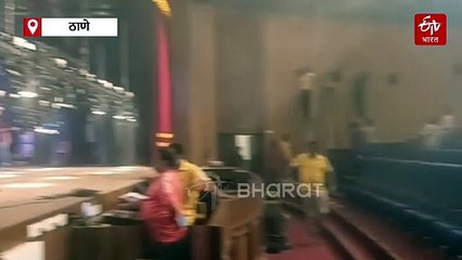 36 कोटींचा खर्च, 10 महिने दुरुस्ती तरीही गडकरी रंगायतनच्या भिंतीतून येतय पाणी, नाट्यगृहाची दयनीय अवस्था