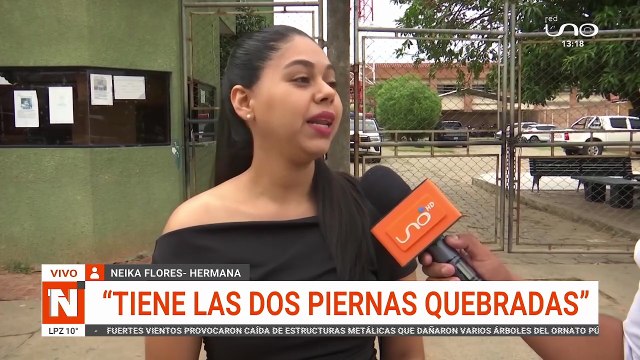 Tiene fracturas en las dos piernas , hermana de hombre caído de segundo piso.