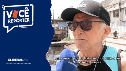 Aposentado Valdeci Maia denuncia valão a céu aberto no Jurunas