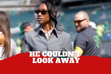 Eagles security guard goes viral after double take at DeVonta Smith’s fiancée
