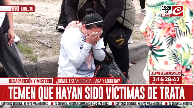 La madre de Lara lloró desconsoladamente y las tres madres fueron trasladadas por la policía