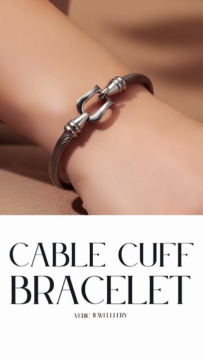 Sleek Cable Cuff Bracelet – Modern Minimalist Style for Everyday Wear