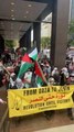 Manifestantes pro-Palestina frente a la ONU