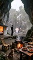 Rainy Vacation Vibes in a cave style resort.
