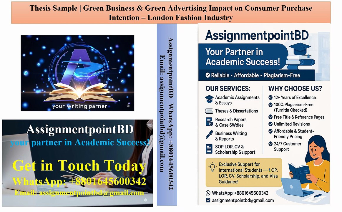 Thesis Sample | Green Business & Green Advertising Impact on Consumer Purchase Intention – London Fashion Industry