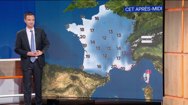 De la pluie sur quasiment la totalité du pays, avec des températures comprises entre 11°C et 25°C... La météo de ce mercredi 24 septembre