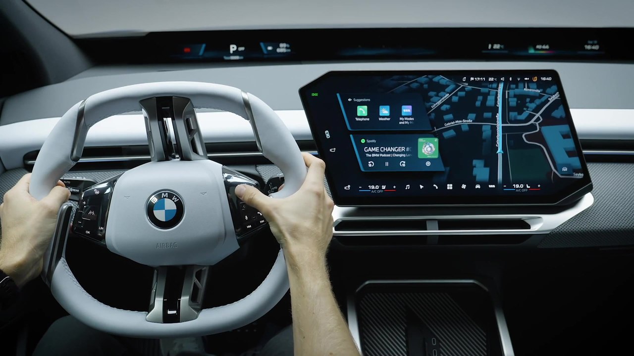 The new BMW iX3 50 xDrive - BMW Panoramic Vision - Steering Wheel operation