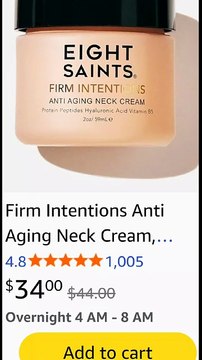 Eight Saints Firm Intentions Anti Aging Neck Cream, Natural & Organic, For Firming Skin and Reducing Wrinkles, 2 Ounces