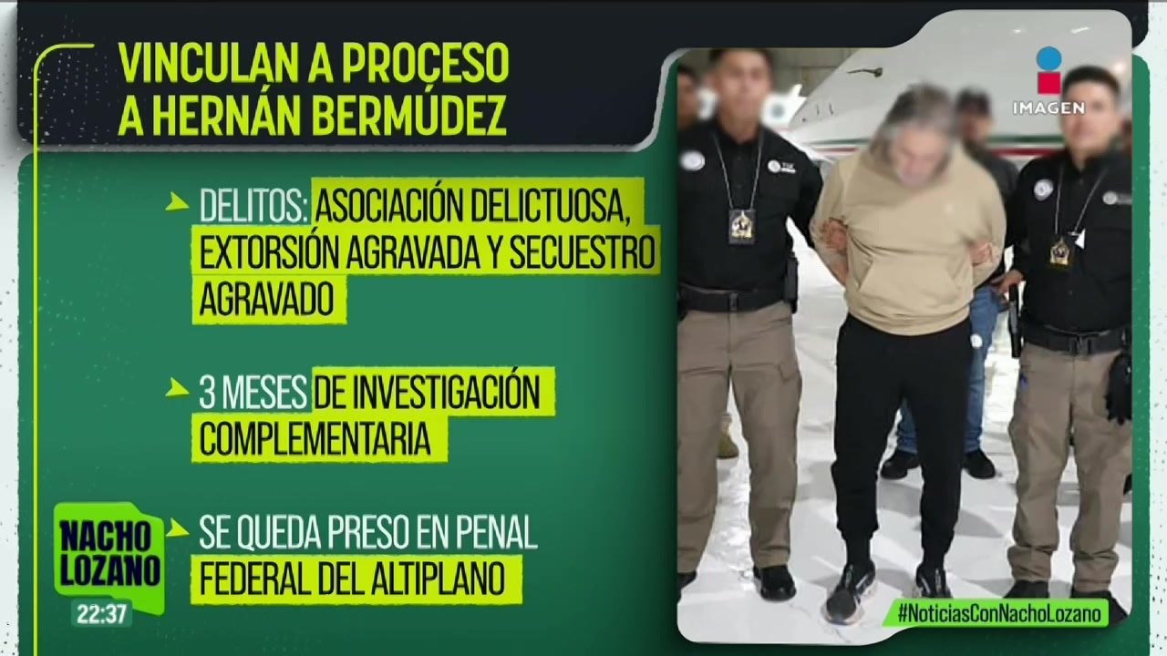 Vincularon a proceso a Hernán Bermúdez; estará en prisión preventiva en el Altiplano