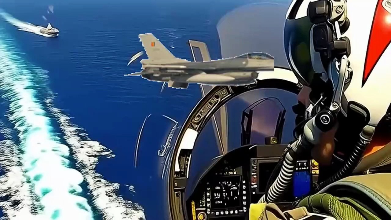 ⚓F/A-18 Fighter Jet Lands on Carrier! ✈️ Precision Touchdown on the High Seas 💥🔥