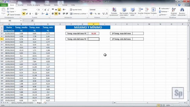 Excel - Encontrar valores máximo y mínimo de un rango de celdas. Tutorial en español HD