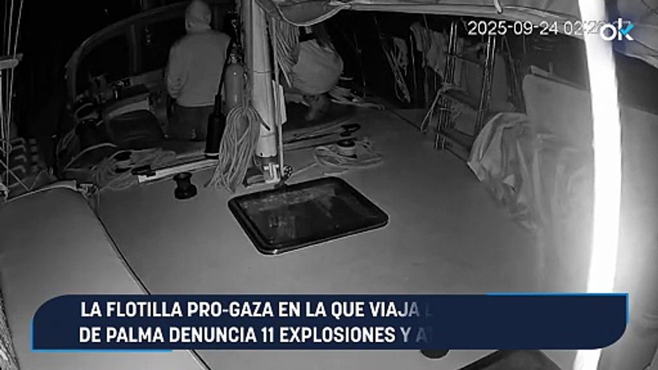 La flotilla pro-Gaza en la que viaja la edil podemita de Palma denuncia 11 explosiones y ataques químicos