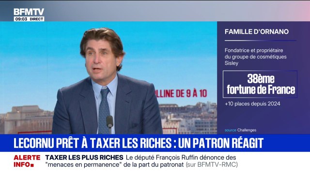 Taxe Zucman: C'est une taxe qui ne touche pas les riches, mais les entreprises, jusqu'à les mettre en situation d'être vendues , affirme Philippe d'Ornano (PDG de Sisley, 38ème fortune française)