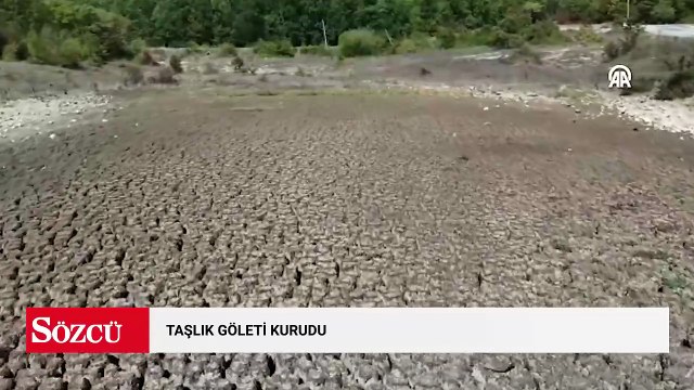 Kırklareli'de bulunan Taşlık Göleti kurudu