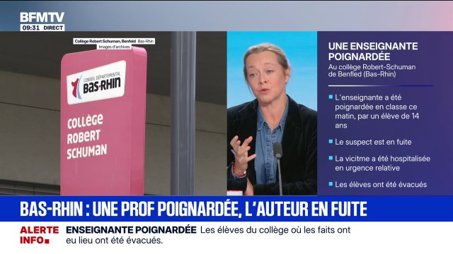 Bas-Rhin: une enseignante gravement blessée après avoir été poignardée par un élève de 14 ans