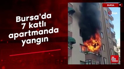 Bursa'da 7 katlı apartmanda yangın