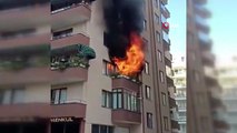 Bursa'da 7 katlı apartmanda korku dolu anlar