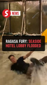 Moment: Waves crash through hotel doors as Ragasa lashes Hong Kong