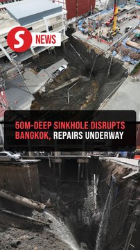 Massive sinkhole opens outside Bangkok hospital, forcing evacuations