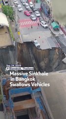Massive Sinkhole in Bangkok Swallows Vehicles
