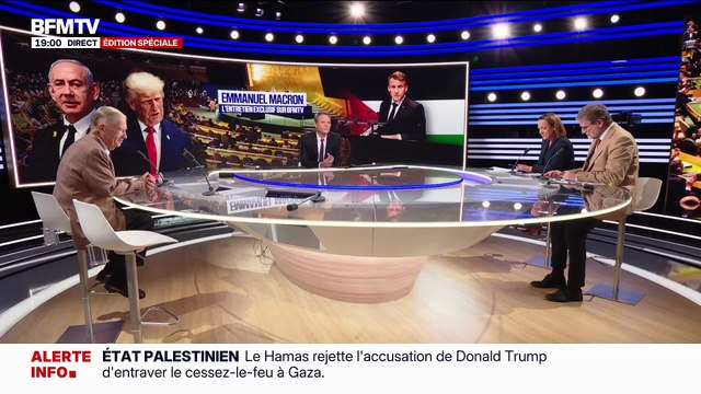 Regardez la première minute de l'interview donnée par Emmanuel Macron à BFMTV, le mardi 23 septembre