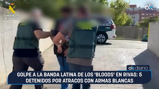 Golpe a la banda latina de los 'Bloods' en Rivas: 5 detenidos por atracos con armas blancas