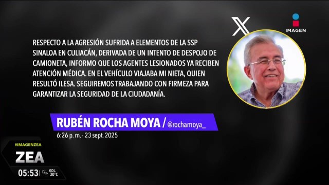 Atacan a balazos camioneta en la que viajaba nieta del gobernador de Culiacán, Sinaloa
