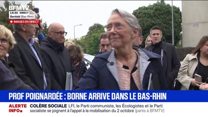 Enseignante poignardée en classe: Elisabeth Borne, ministre démissionnaire de l’Éducation nationale, vient d'arriver au collège Robert Schuman