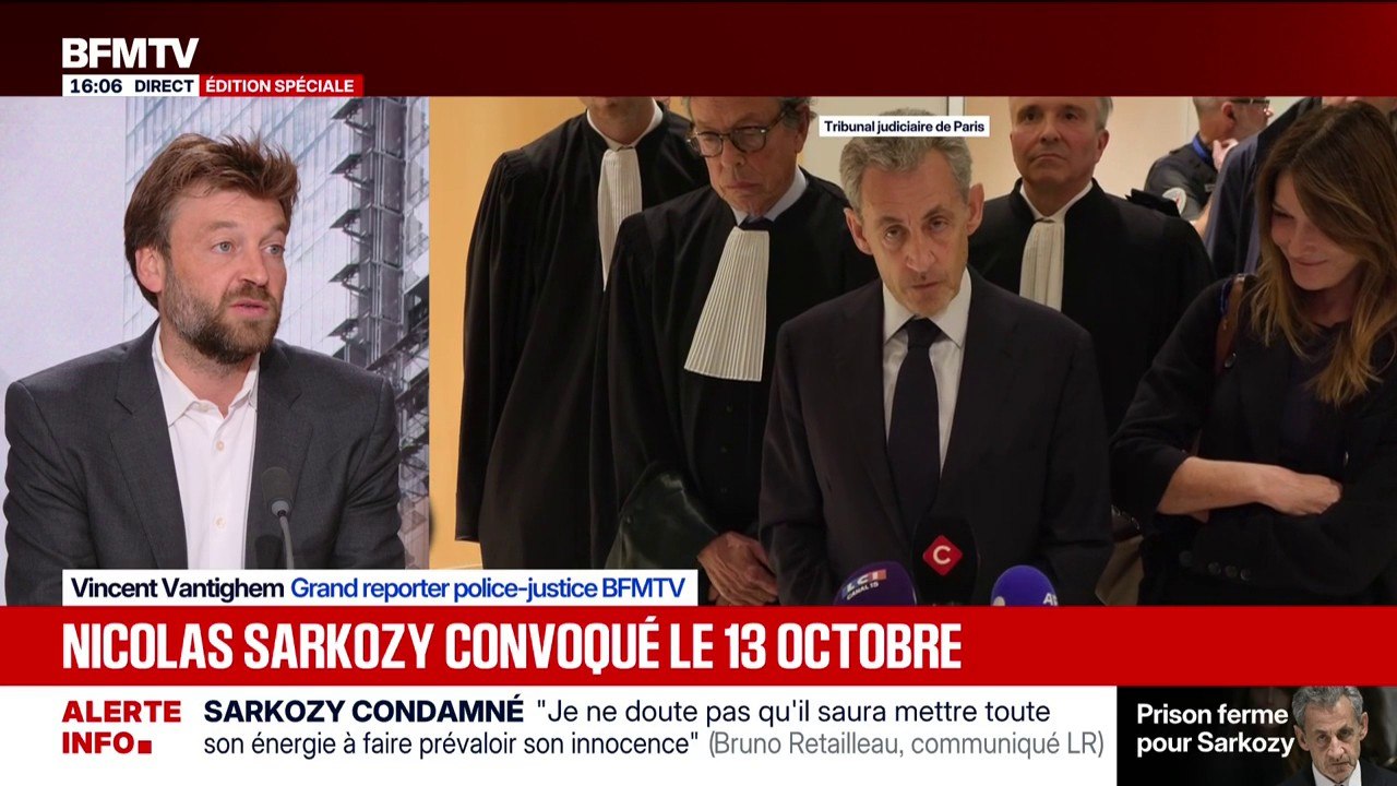 Condamnation de Nicolas Sarkozy: l'ancien président sera convoqué le 13 octobre pour fixer les modalités de son incarcération