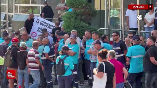 İstanbul Maltepe Belediyesi işçilerinden protesto