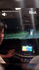 This is what he did when he saw a young girl on road