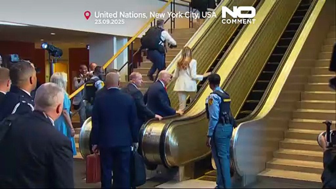 Trumps UN-Besuch von defekter Rolltreppe und Teleprompter-Panne geprägt