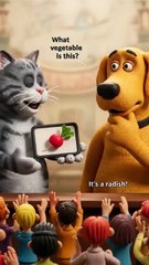 vegetable guessing competition between cat & dog #cat