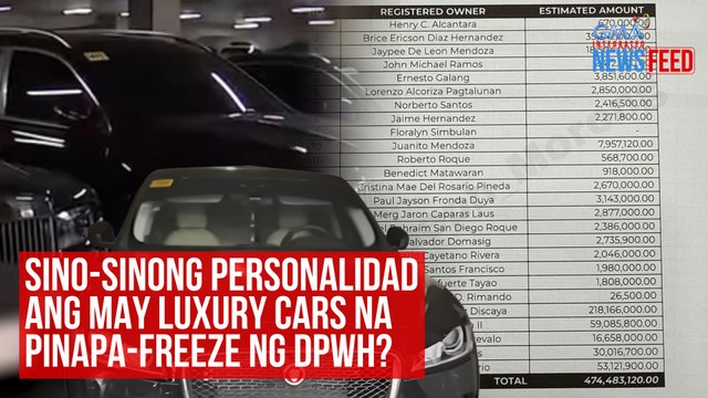FLOOD CONTROL — Sino-sinong personalidad ang may luxury cars na pinapa-freeze ng DPWH? | GMA Integrated Newsfeed