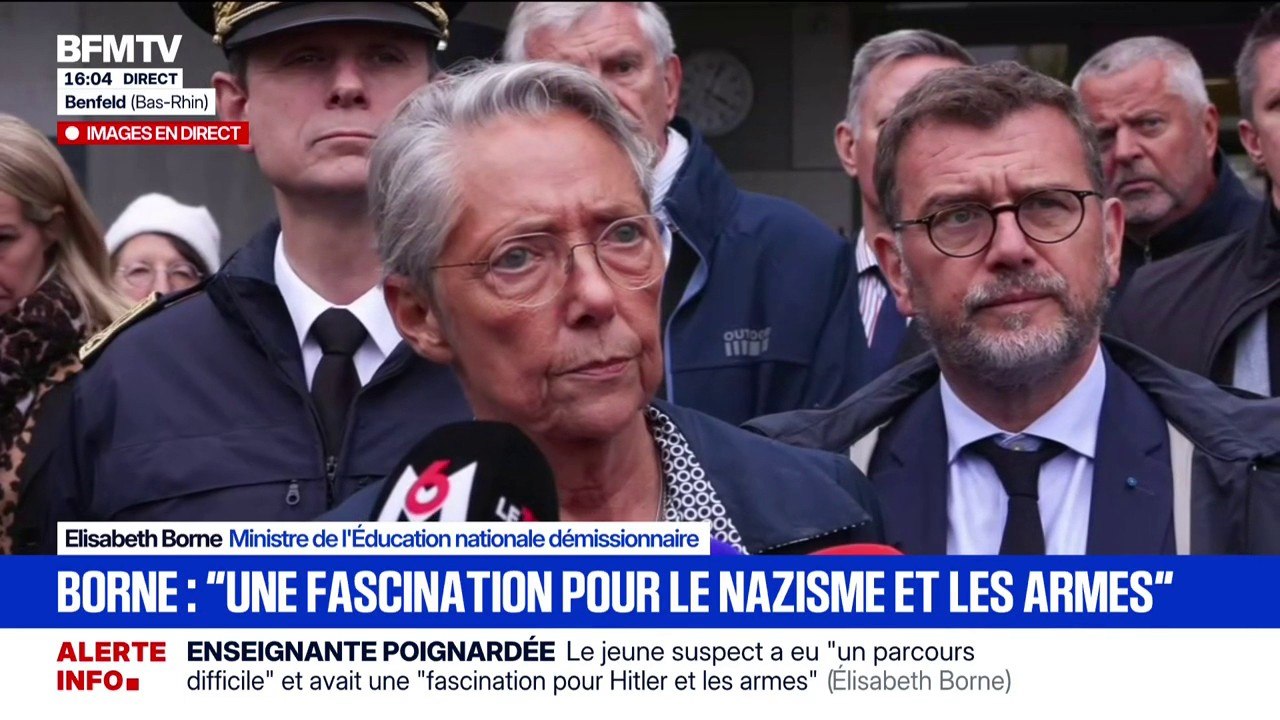 Enseignante poignardée en classe: "Les jours de l'enseignante ne sont pas en danger [...] le jeune est toujours dans une situation critique", indique Élisabeth Borne, ministre de l'Éducation nationale démissionnaire