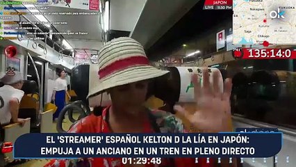 El 'streamer' español Kelton D la lía en Japón: empuja a un anciano en un tren en pleno directo