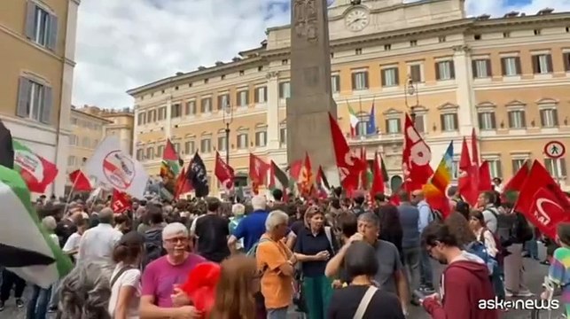 A Roma decine di persone al presidio pro-Pal a Montecitorio