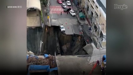 160-Foot Deep Sinkhole Dramatically Swallows 3 Vehicles After it Suddenly Forms on Busy Highway: Watch
