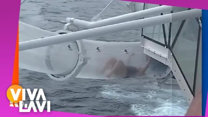 Mujer queda atrapada en tobogán de un crucero